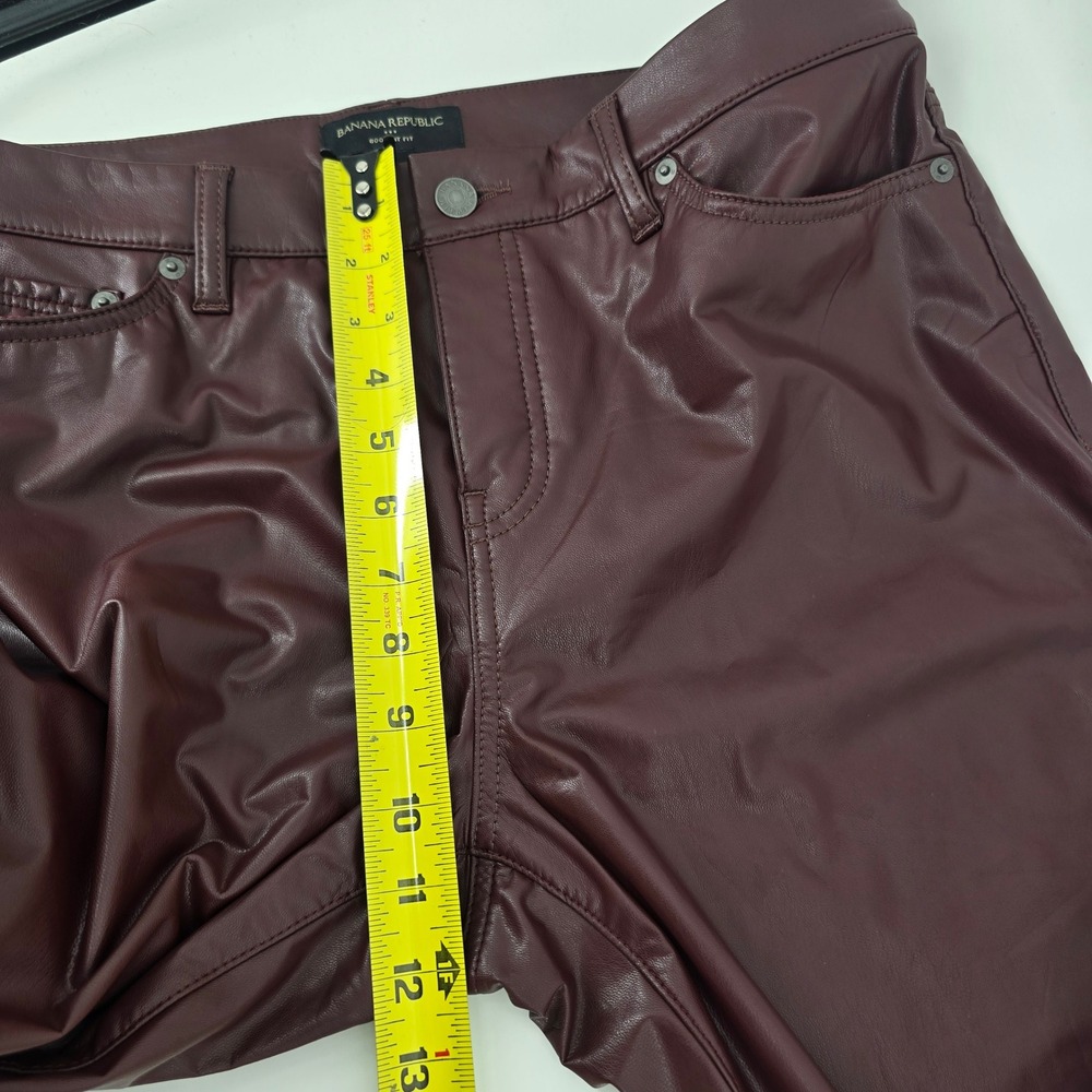 Banana Republic Vegan Leather Bootcut Pants Burgundy Maroon 31/12 Fall 2023 NWT - Picture 10 of 12
